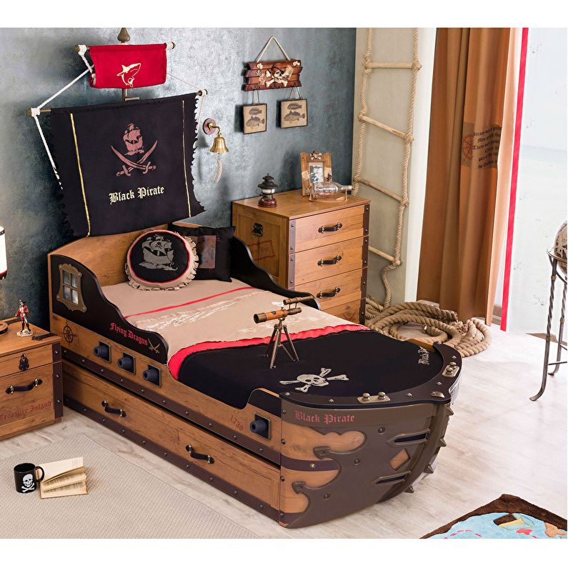 Кровать пиратская шхуна для мальчика