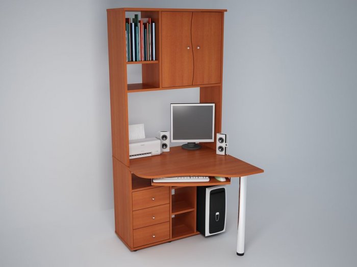 Угловой компьютерный стол со шкафом
