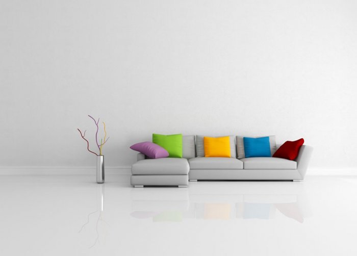 Цвет и материал дивана в интерьере