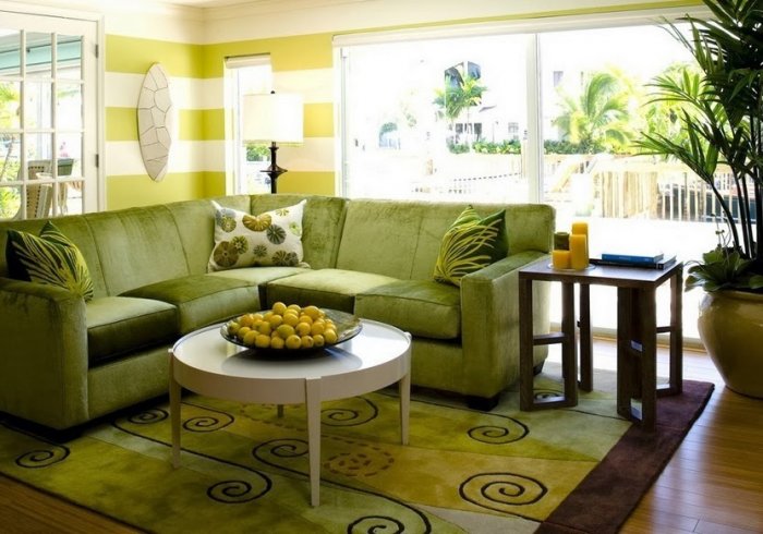 Цвет и материал дивана в интерьере